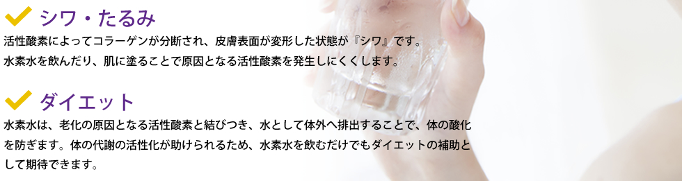 美肌・美白　シワ・たるみ　ダイエット