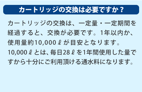 カートリッジの交換は必要ですか？