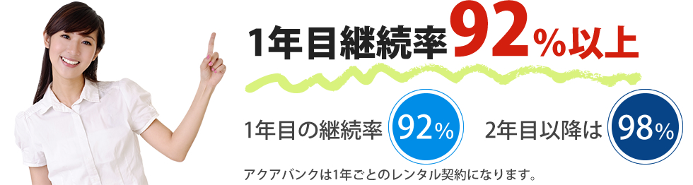 1年目継続率92％以上